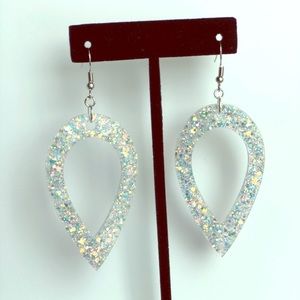 Glitter resin earrings handmade